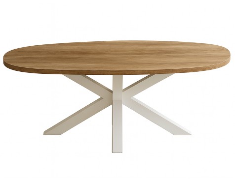Mesa De Centro Stacy Oval Roble/Blanco