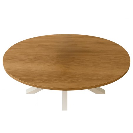 Mesa De Centro Stacy Oval Roble/Blanco
