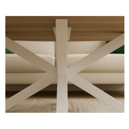 Mesa De Centro Stacy Oval Roble/Blanco