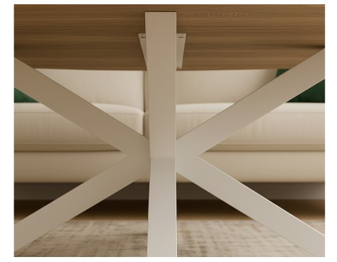 Mesa De Centro Stacy Oval Roble/Blanco