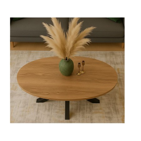 Mesa De Centro Stacy Oval Roble/Negro
