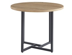 Mesa De Comedor Redonda Cleveland 2 Roble/Negra