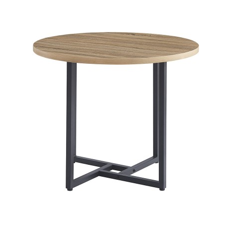 Mesa De Comedor Redonda Cleveland 2 Roble/Negra