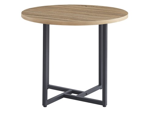 Mesa De Comedor Redonda Cleveland 2 Roble/Negra