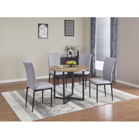 Mesa De Comedor Redonda Cleveland 2 Roble/Negra