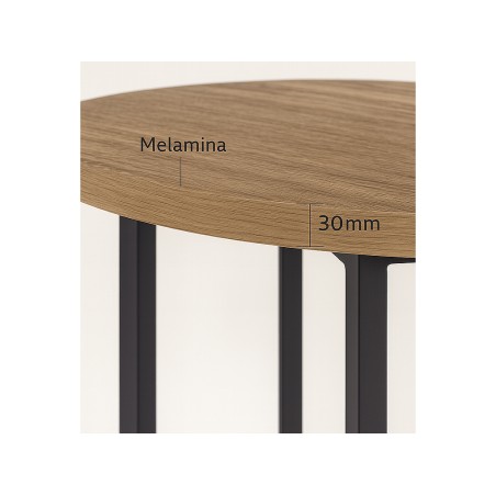 Mesa De Comedor Redonda Cleveland 2 Roble/Negra