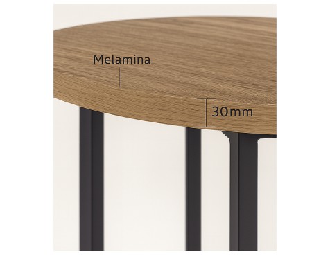 Mesa De Comedor Redonda Cleveland 2 Roble/Negra