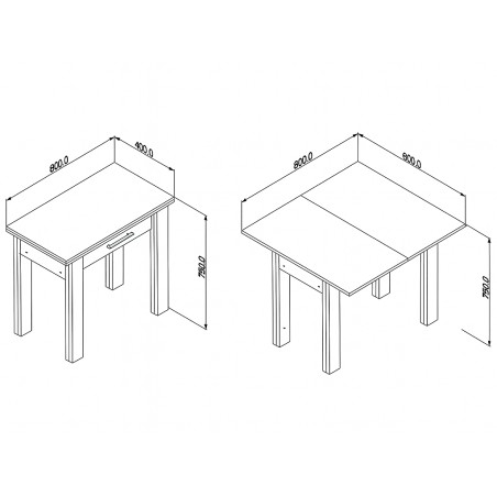 Mesa De Cocina Plegable Sendai Blanca