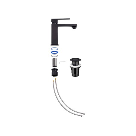 Aixeta Lavabo Monocomandament Noir Square Negre