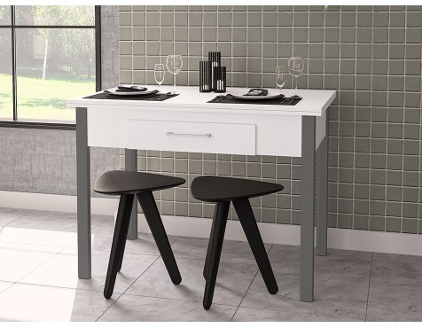 Mesa De Cocina Plegable Sendai Blanca
