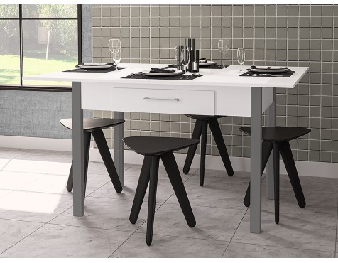 Mesa De Cocina Plegable Sendai Blanca