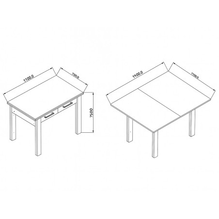 Mesa De Cocina Plegable Sendai Blanca