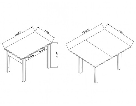 Mesa De Cocina Plegable Sendai Blanca