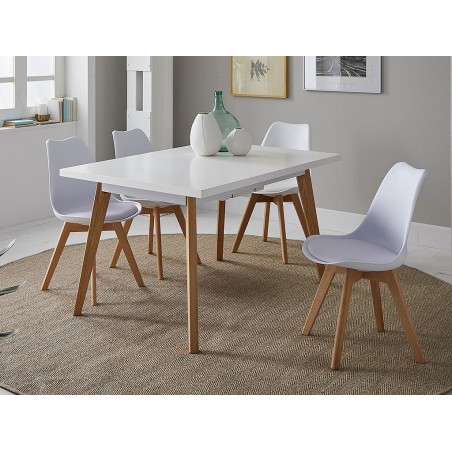 Mesa De Comedor Extensible Nordic Blanca