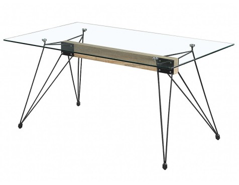 Mesa Spider Cristal Templado/Pata Negra