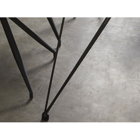 Mesa Spider Cristal Templado/Pata Negra