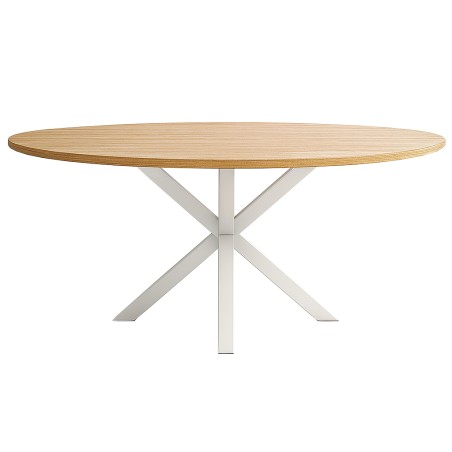 Mesa Comedor Stacy Oval Roble/Blanca