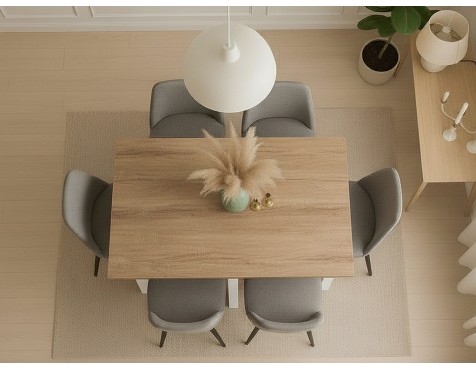 Mesa Comedor Stacy Rectangular Roble/Blanca