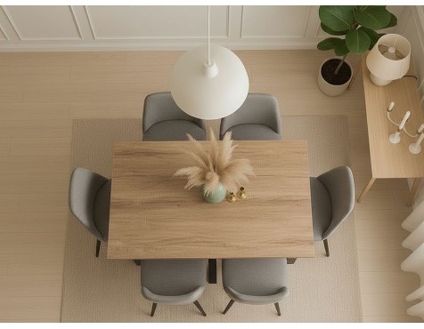 Mesa Comedor Stacy Rectangular Roble/Negra