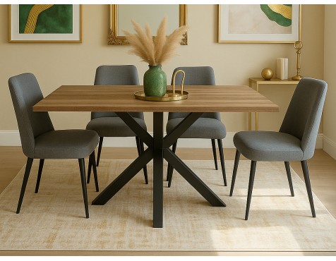 Mesa Comedor Stacy Rectangular Roble/Negra