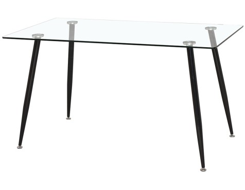 Mesa De Cocina Fija Pimer Cristal Templado/Negro