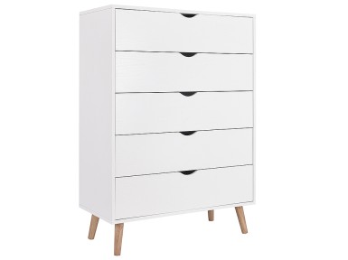 CÓMODA FIANO 5 CAJONES BLANCA