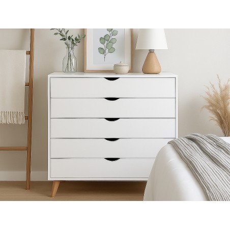 Còmoda Fiano 5 Calaixos Blanca