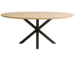 Mesa Comedor Stacy Oval Roble/Negra