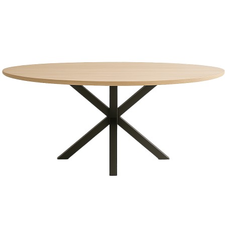 Mesa Comedor Stacy Oval Roble/Negra