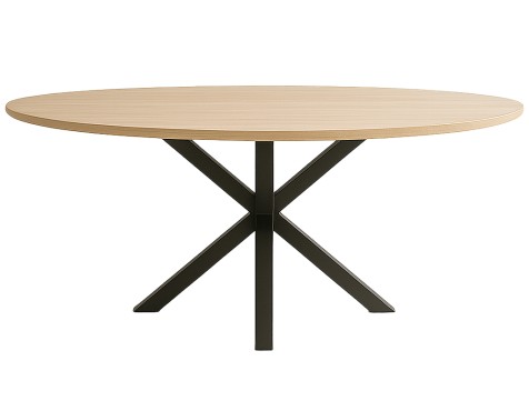 Mesa Comedor Stacy Oval Roble/Negra