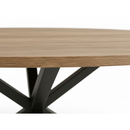 Mesa Comedor Stacy Oval Roble/Negra