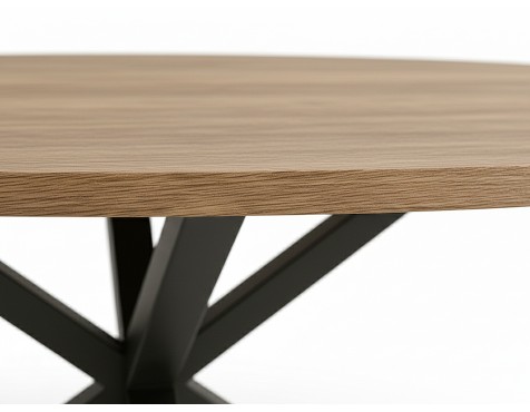 Mesa Comedor Stacy Oval Roble/Negra