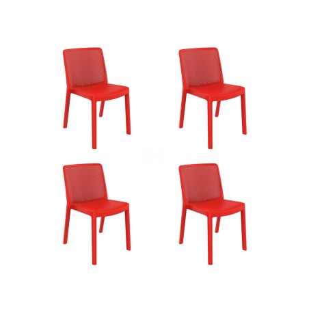Set 4 Sillas Jardín Henry Roja