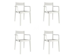 Set 4 Sillas Jardín Con Brazos James Blanca