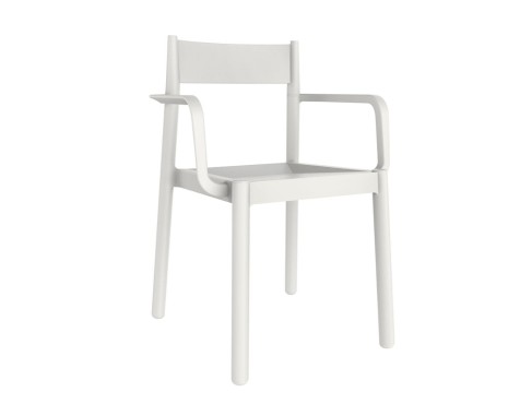 Set 4 Sillas Jardín Con Brazos James Blanca