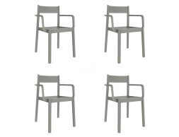 Set 4 Cadires Jardí Amb Braços James Gris Verdós
