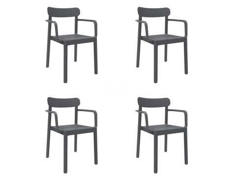 Set 4 Cadires Jardí Amb Braços Robert Gris
