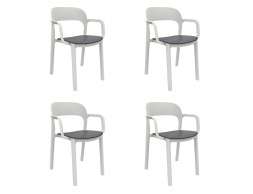 Set 4 Cadires Jardí Edward Blanc/Gris