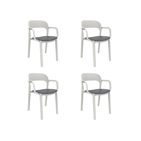 Set 4 Cadires Jardí Edward Blanc/Gris