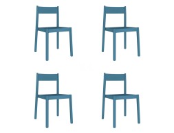 Set 4 Sillas Jardín James Azul