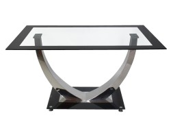 Mesa Comedor Unique Cristal Templado/Cromado
