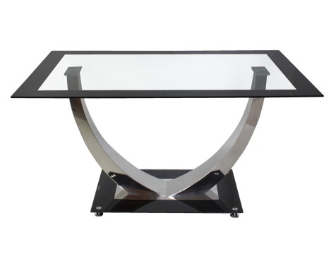 Mesa Comedor Unique Cristal Templado/Cromado