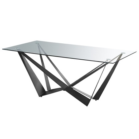 Mesa Comedor W Cristal Templado/Negro