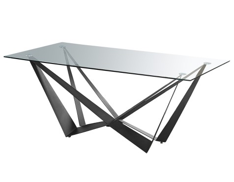 Mesa Comedor W Cristal Templado/Negro