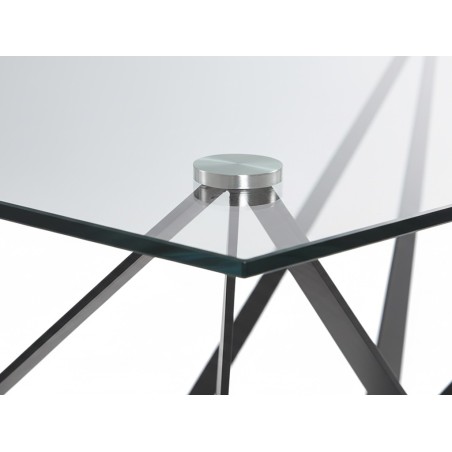 Mesa Comedor W Cristal Templado/Negro