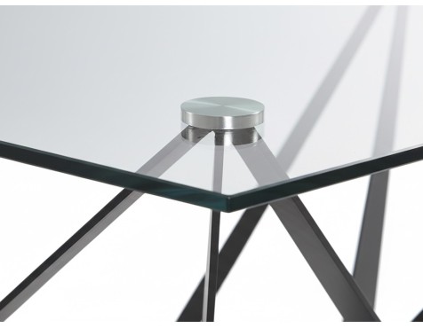 Mesa Comedor W Cristal Templado/Negro