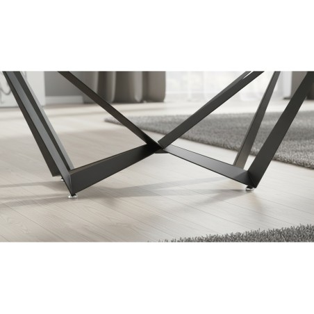 Mesa Comedor W Cristal Templado/Negro