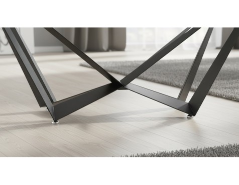 Mesa Comedor W Cristal Templado/Negro