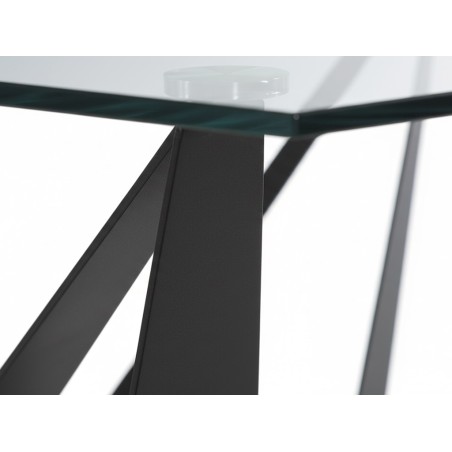 Mesa Comedor W Cristal Templado/Negro