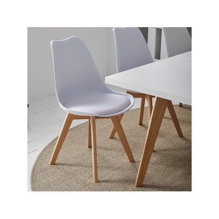 Pack 4 Sillas Comedor Nordic Blanca